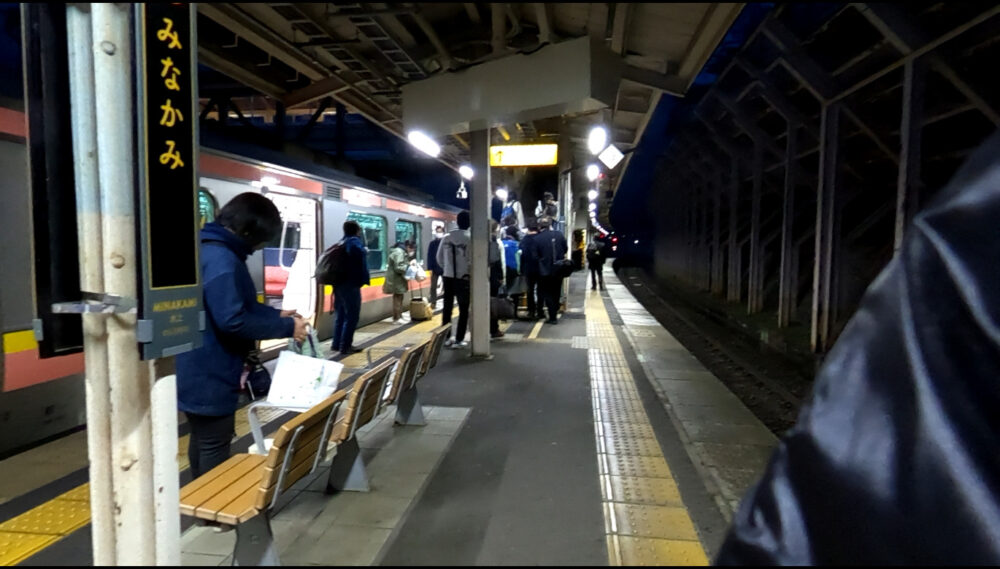 水上駅到着
arriving-at-Minakami-Station